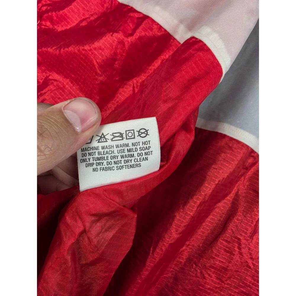 Vintage Marmot Windbreaker Jacket Mens L Red Colorblock Packable Full Zip